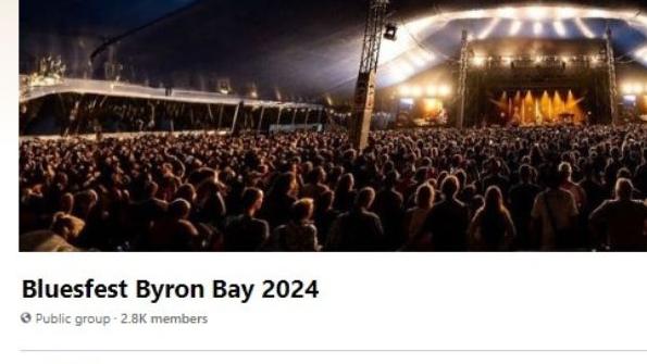 A well-constructed fake Facebook page (on the right) is apparently trying to scam people, by selling non-existent streams and videos of the Byron Bay Bluesfest, which finished on April 1.