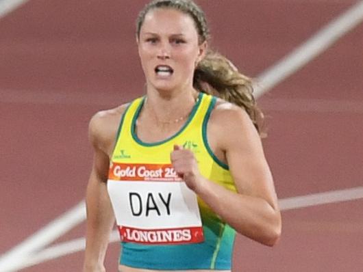 Riley Day of Australia in action in the womens 200m semi-final on day seven of competition at Carrara Stadium on the Gold Coast, Australia, Wednesday, April 11, 2018. (AAP Image/Dean Lewins) NO ARCHIVING, EDITORIAL USE ONLY