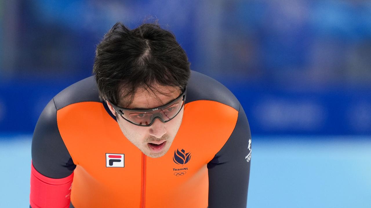 BEIJING, CHINA - FEBRUARY 18: Kai Verbij of the Netherlands during the Men's 1000m on day 14 of the Beijing 2022 Olympic Games at the National Speedskating Oval on February 18, 2022 in Beijing, China (Photo by Douwe Bijlsma/BSR Agency/Getty Images)