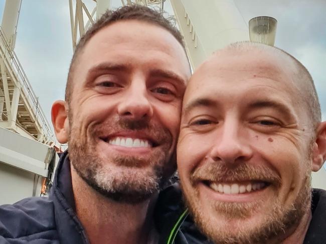 Matthew with his partner Mark. Picture: Supplied