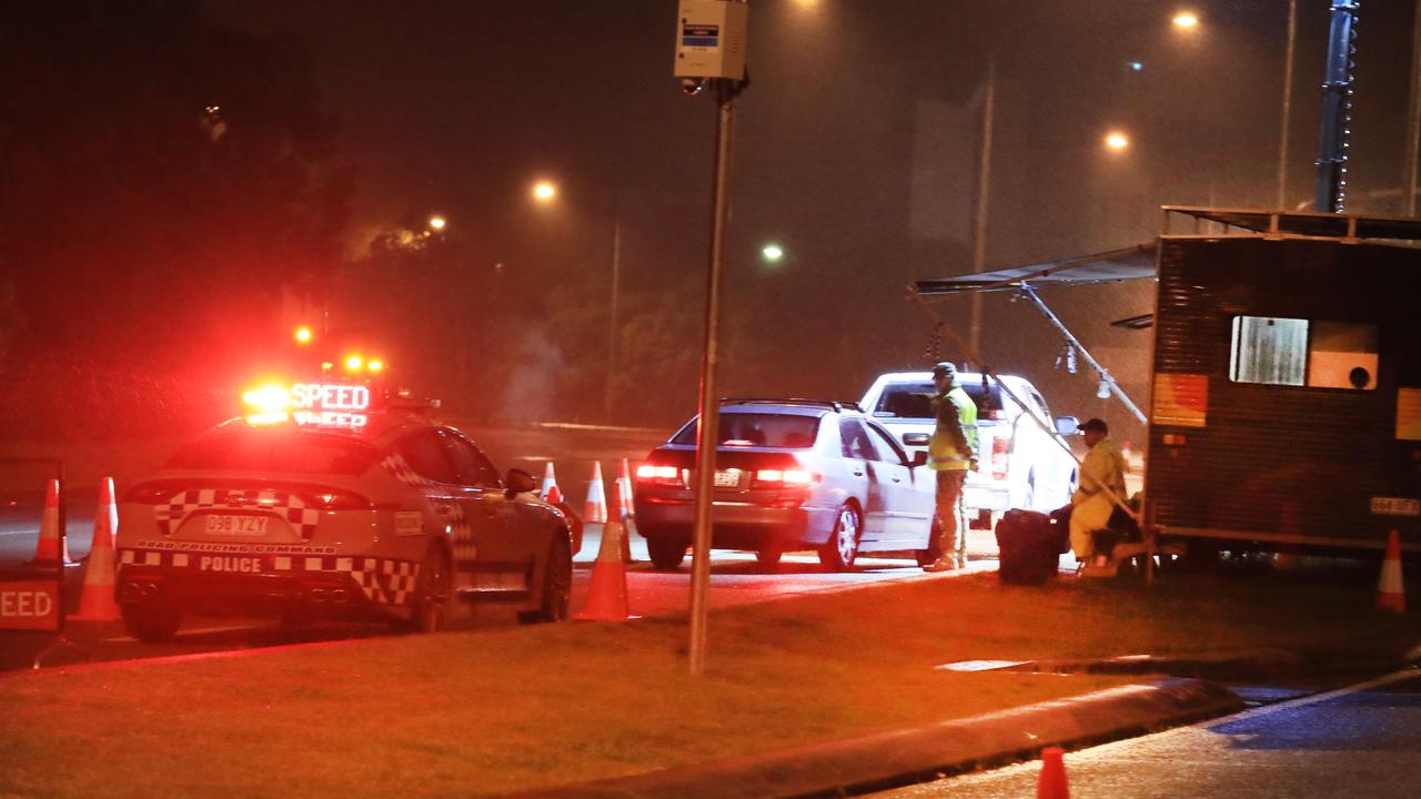 1AM 08/08/2020 – Queensland border checkpoint. Photo: Scott Powick Newscorp