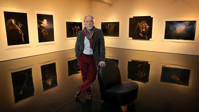 Bill Henson with his new exhibition of photographic works at Tolarno Galleries in Melbourne. Picture: Stuart McEvoy