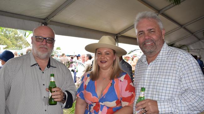 Simon, Mel and Mark at the Rockhampton Jaguar Land Rover Pop-Up Polo on June 3, 2023. Picture: Aden Stokes