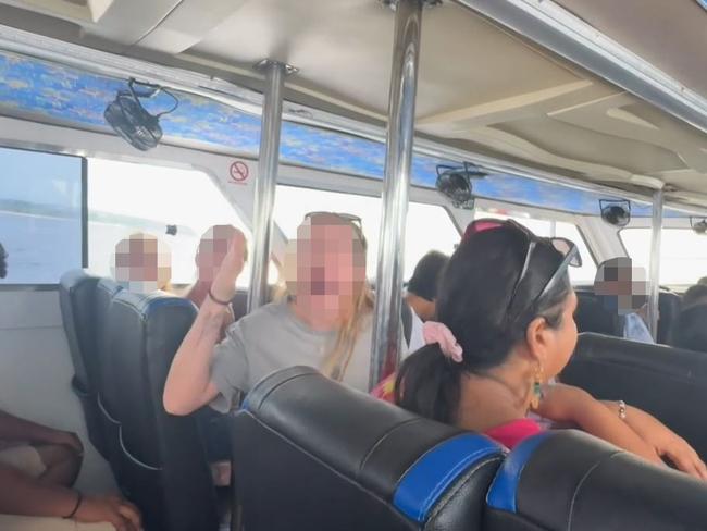 A woman has accused an Australian family of spitting verbal abuse and ‘assaulting’ her on a Bali boat. Picture: Vimeo