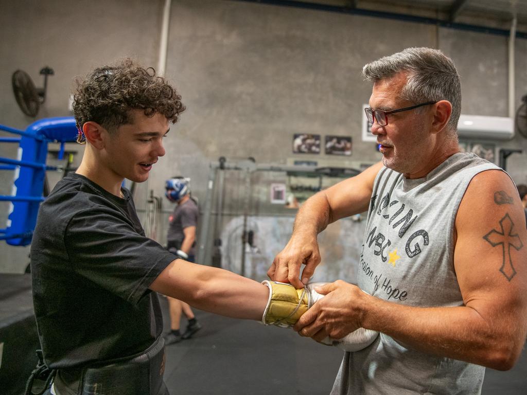 Benji, pictured with father and trainer David Birchell. Picture: Thomas Lisson