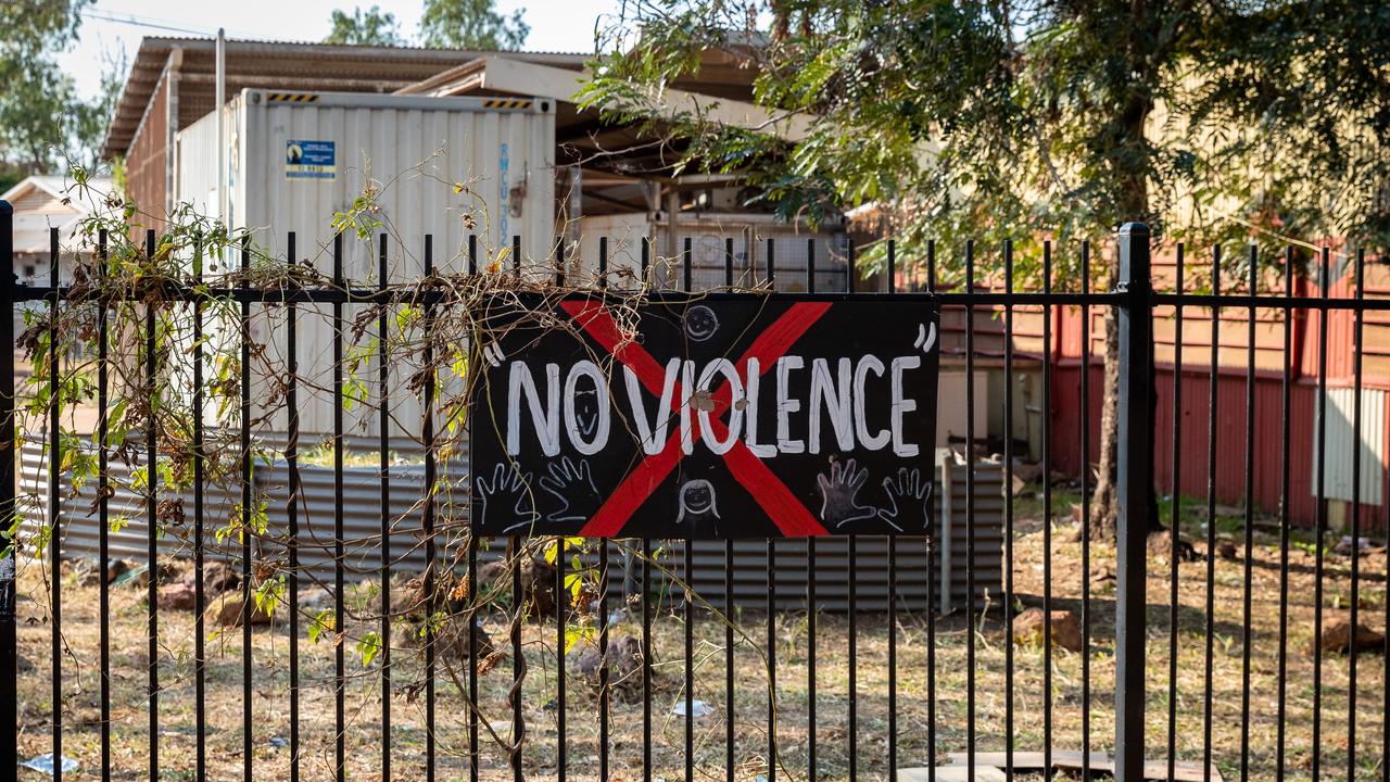 A sign outside the community shop in Wadeye NT.