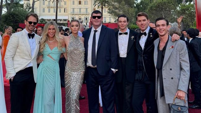 (Third from left) Renee Blythewood with James Packer (fourth from right) at Cannes film festival in May 2024. Picture: Instagram