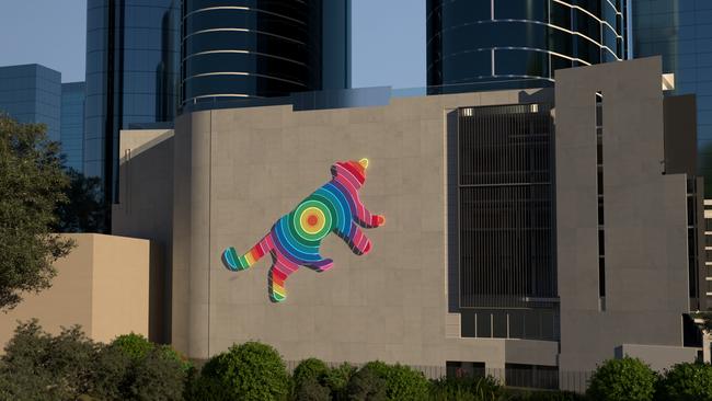 An artist's impression of the ‘Guardian Lion’ artwork, which will be installed on the side of a Southbank building.