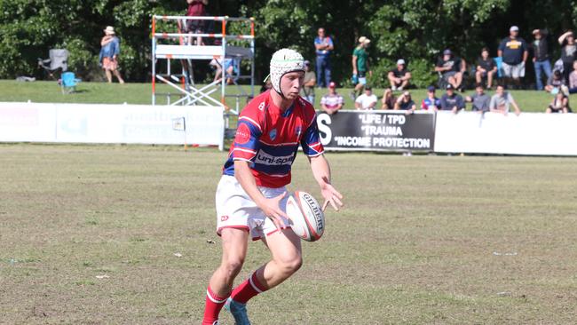 Action galleries of the junior rugby union grand finals, match played at Surfers Paradise Home Ground. Surfers Paradise Dolphins Vs Bond Uni under 18s division. Picture Mike BatterhamAction galleries of the junior rugby union grand finals, match played at Surfers Paradise Home Ground. Surfers Paradise Dolphins Vs Bond pirates under 18s division. Bond Player 12 Indy Dorrough. Picture Mike Batterham