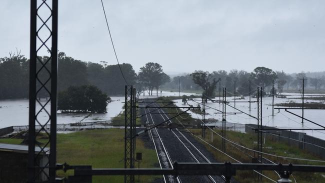 Rosewood floodwaters on Saturday, February 26, 2022. Picture: Peta McEachern