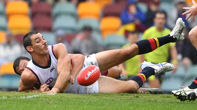 The Adelaide Crows’ horrific season has continued, with the wooden spoon favourites only able to muster two goals in the first half at Brisbane.