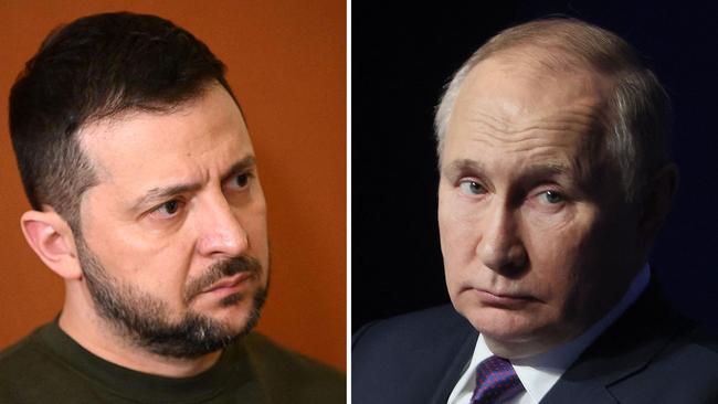 Volodymyr Zelensky won't be able to accept Vladimir Putin’s conditions. Picture: AFP.