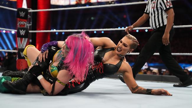 Rhea Ripley defeated Japanese wrestler Asuka at the WrestleMania 37 Women's Championship in Tampa Bay, Florida, on April 11, 2021. Picture: WWE