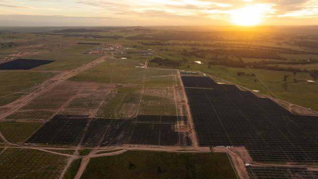 Aerial view of the Stubbo solar farm project under construction just north of Gulgong, part of the Central-West Orana renewable energy zone. Picture: Max Mason-Hubers