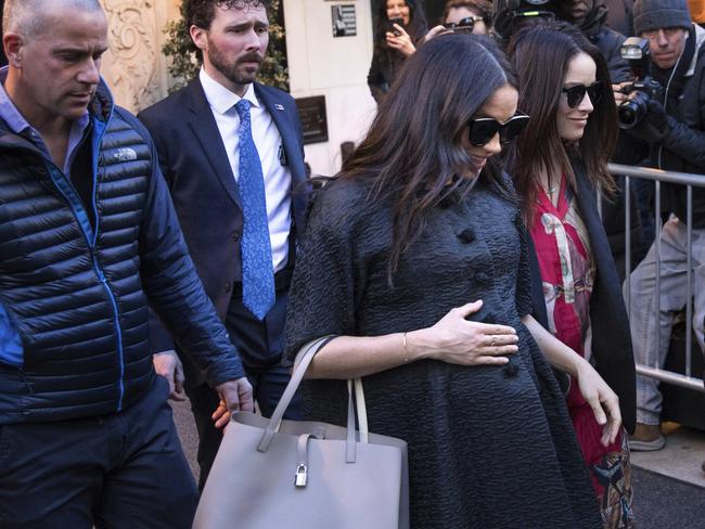 Meghan, Duchess of Sussex, leaves the Surrey Hotel ahead of her baby shower at the Mark Hotel on Tuesday, Feb. 19, 2019, in New York. Picture: AP Photo/Kevin Hagen