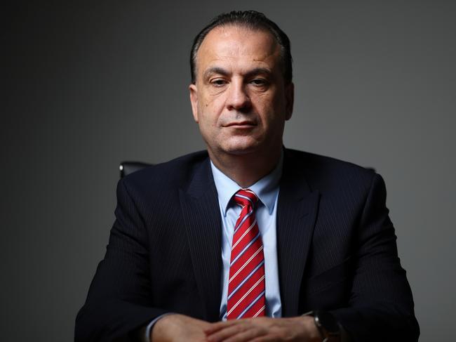 Racing NSW CEO Peter V'Landys pictured in their Sydney office boardroom. Picture: Jonathan Ng