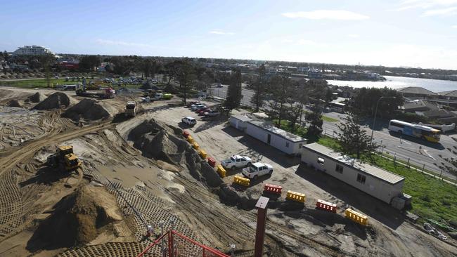 Part of the construction site at West Lakes. Picture: Naomi Jellicoe