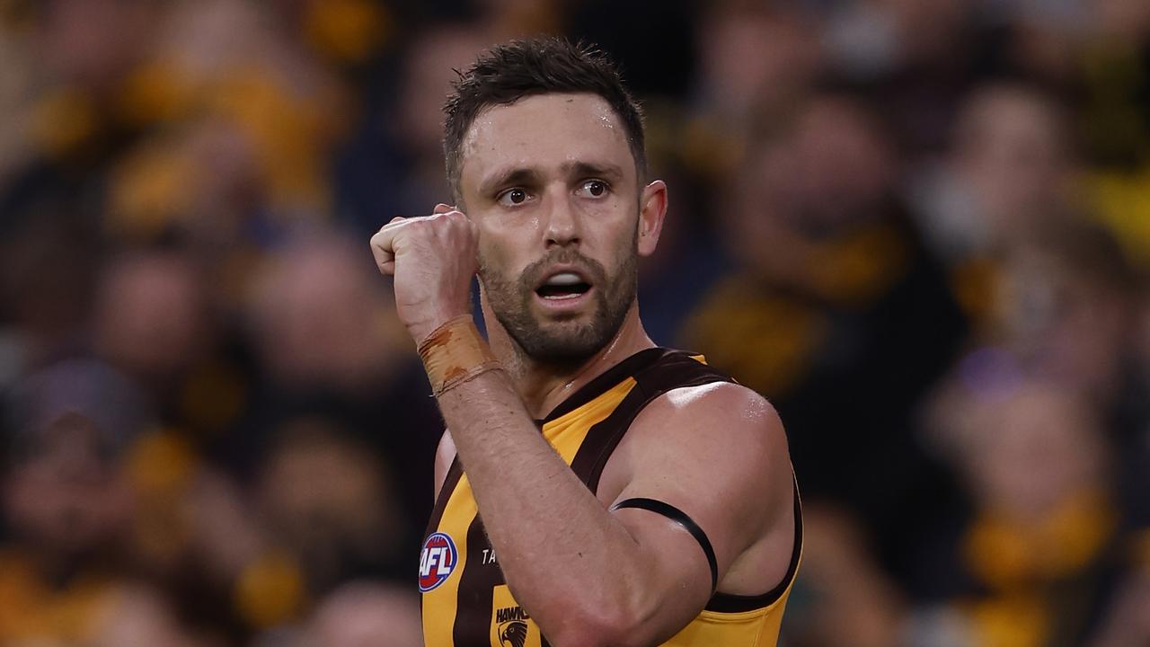 Triple premiership Hawk Jack Gunston has found a rich vein of form with 13 goals in his last four games. Picture: Darrian Traynor / Getty Images