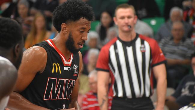 Jerron Jamerson for Mackay Meteors against Rockhampton Rockets. Picture: Matthew Forrest