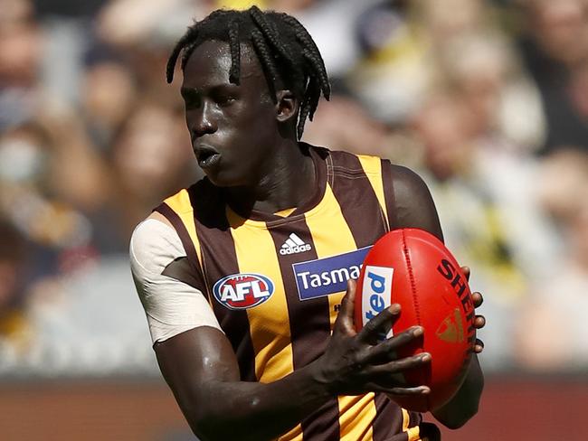 Changkuoth Jiath was a standout for the Hawks against Richmond. Picture: Darrian Traynor/Getty Images