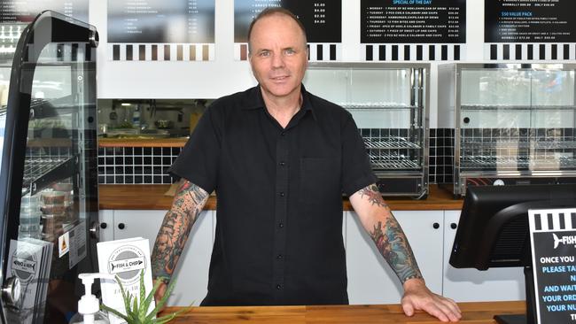 Bringing his years of experience in the kitchen to Bourbong St, Scott Goodwin has opened up his own fish and chip shop. Picture: Rhylea Millar