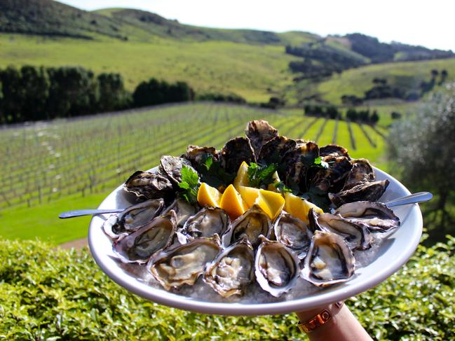 The sustainably grown Te Matuku Bay oysters are shucked to order.