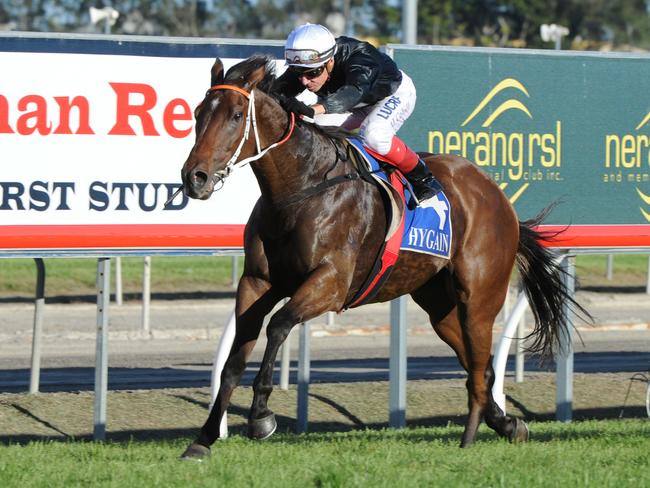 Leebaz draws clear to win at the Gold Coast on Saturday. Picture: Grant Peters, Trackside Photography