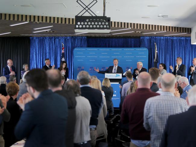 Premier Will Hodgman speaks at the Liberal State Council Conference in Bellerive on Sunday. Picture: PATRICK GEE