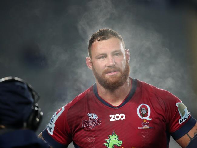 Scott Higginbotham reacts to the loss to the Blues. Pic: AAP