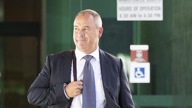 Andrew Crook leaves court in Brisbane. Picture: AAP