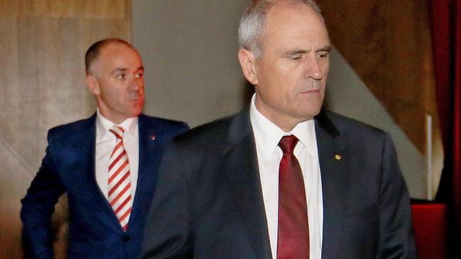 NAB bosses Andrew Thorburn and Ken Henry resigned in the wake of the royal commission. Picture: David Geraghty/The Australian.