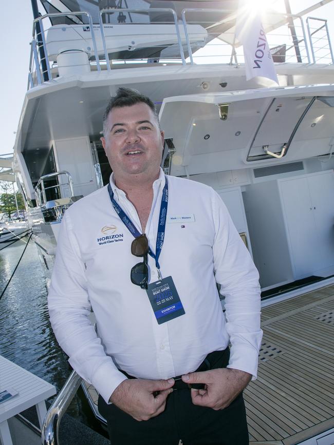 Mark Western at the Sanctuary Cove Boat Show. Picture: Glenn Campbell