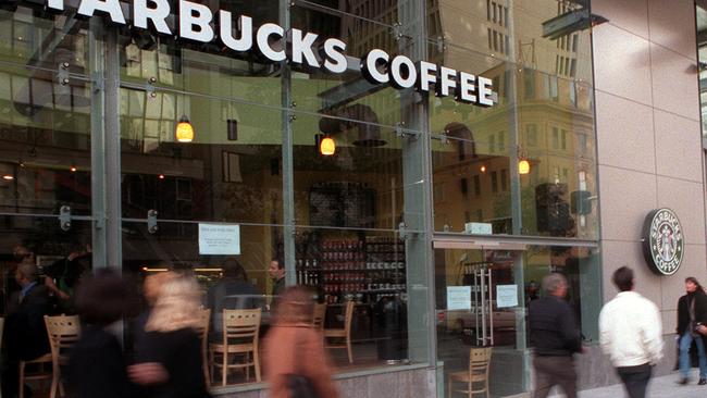 The first Starbucks Coffee shop in Sydney in July 2000.