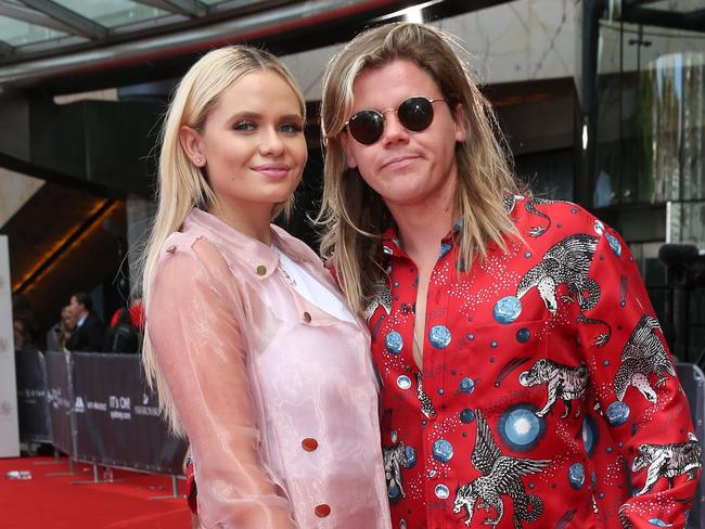 Sewell with girlfriend Alli Simpson at last year’s ARIA Awards. Picture: Richard Dobson