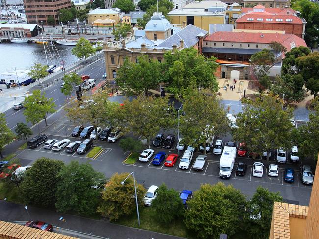 The Dunn St carpark next to the Tasmanian Museum and Art Gallery.