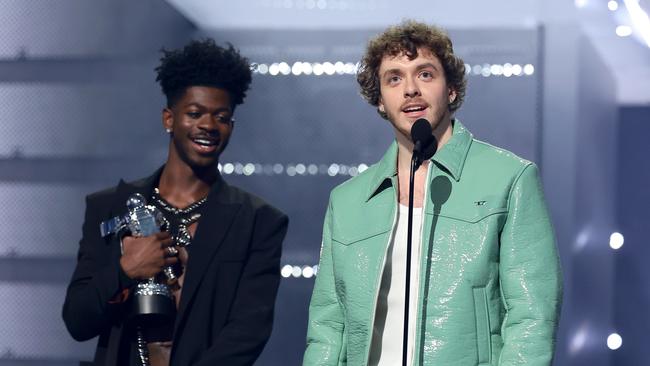 Lil Nas X and Jack Harlow accept the award for Best Collaboration onstage at the 2022 MTV VMAs. Picture: Getty Images