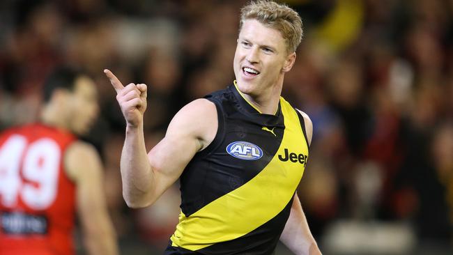 Josh Caddy was dominant up forward for the Tigers. Picture: Michael Klein