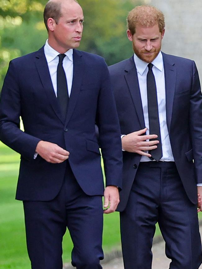 The brothers both attended the service, though it’s understood they didn’t speak. Chris Jackson / POOL / AFP