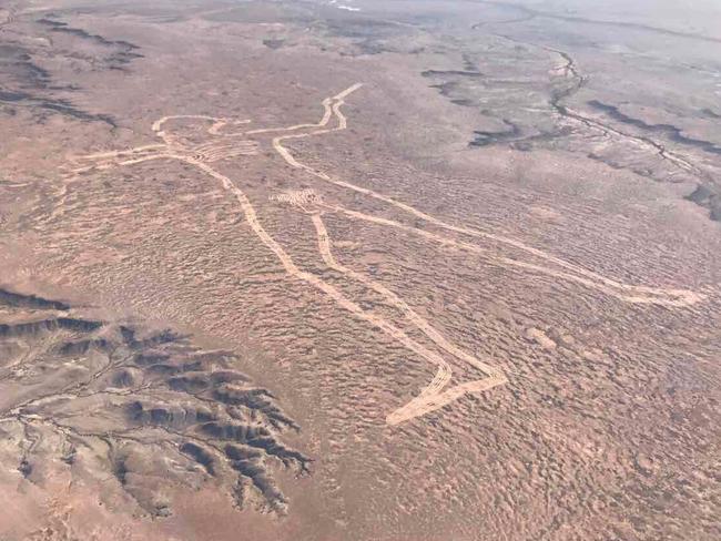 The Marree Man as seen in April, 2017.