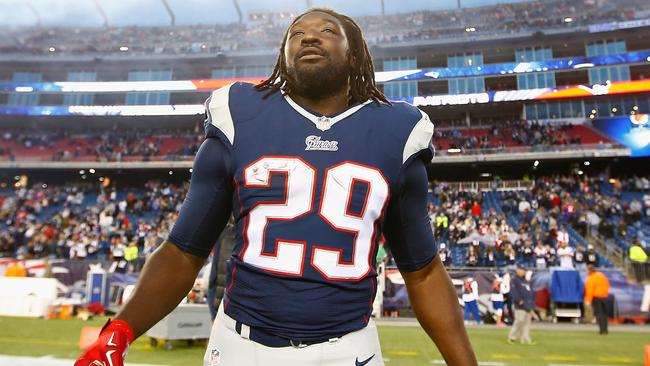 LeGarrette Blount #29 of the New England Patriots after the game against the Detroit Lions.