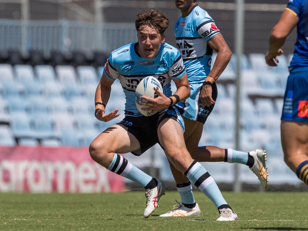 Nikora Williams puts on a step for the Sharks. Picture: Adam Wrightson Photography