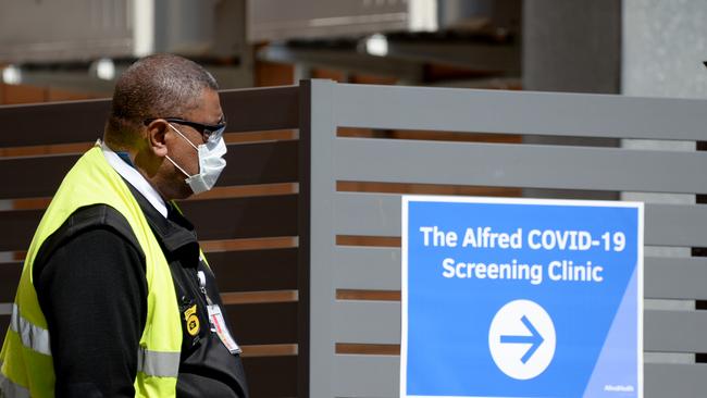 The Alfred Hospital was the scene of a fatal coronavirus cluster. Picture: Andrew Henshaw