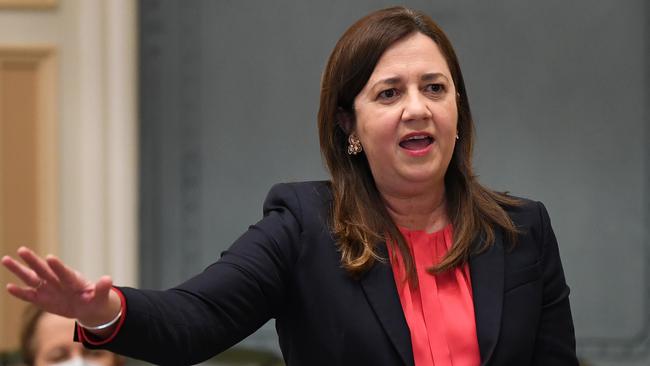 Queensland Premier Annastacia Palaszczuk speaks during Question Time at Parliament House in Brisbane on September 1. Picture: NCA NewsWire / Dan Peled