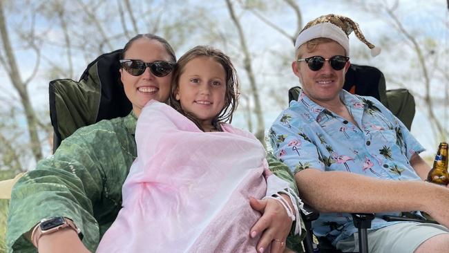 Lauren O'Hare, left, Poppy, middle, and Josh Williams, right. Photo: Asa Andersen.