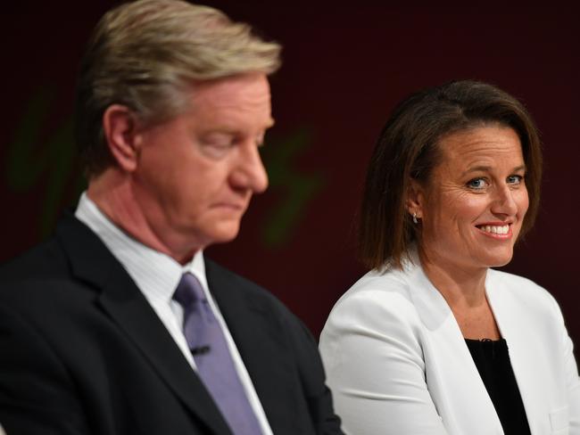 ABC board members Peter Lewis and Dr Kristin Ferguson. Picture: AAP/Joel Carrett