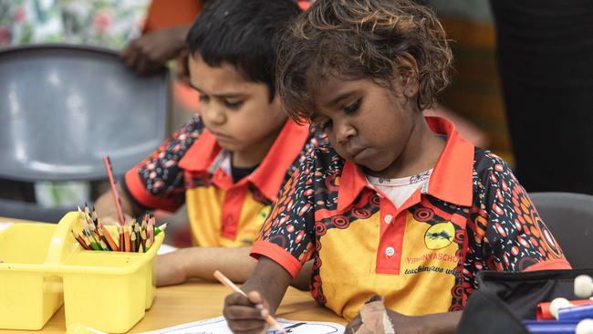 Students at Yipirinya School, an independent school in Alice Springs. Picture: Nico Liengme