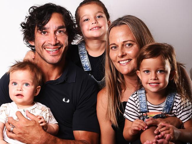 Johnathan and Samantha Thurston with their three daughters Lillie, Frankie, and Charlie. Picture: Zak Simmonds