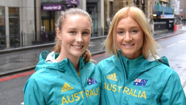 Young Aussie sprinters Ella Connolly and Riley Day