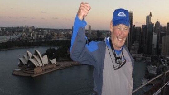 Jack Wellens has even climbed the Harbour Bridge with his battery-powered pump for a heart. Picture: Supplied