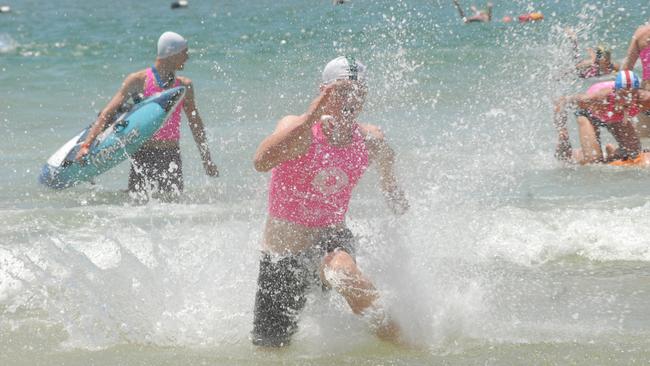 Action from the Queensland Youth Surf Life Saving Championships on February 17.